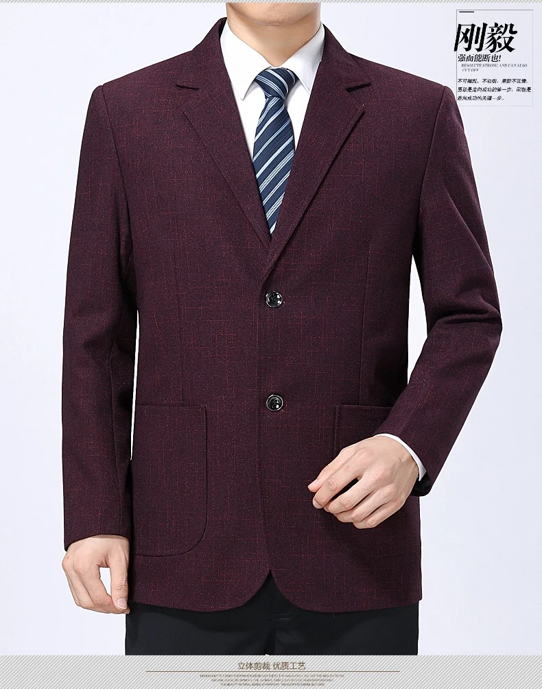 WAEOLSA Men Tailored Blazers Navy Blue Claret-red Blazer Masculino Man Business Suit Jacket Costume Homme (5)