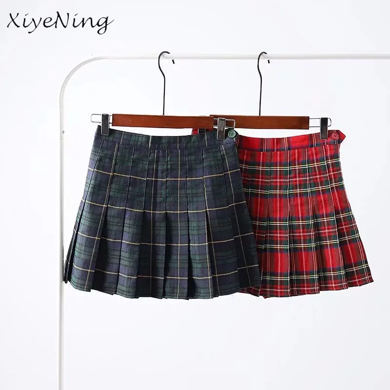 Aliexpress.com : Buy New Fashion Plaids Skirts Women High Waist Pleated ...