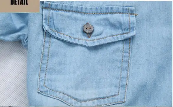 4705 Slim рубашка из джинсовой хлопковой ткани Мужская мода с коротким рукавом Vetement Homme Для мужчин одежда джинсовая ковбойская джинсовые рубашки мужские