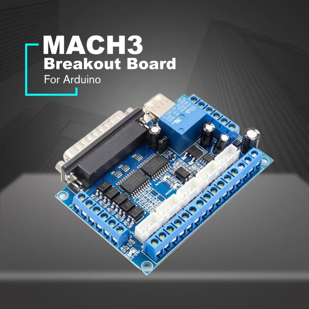 5 осевое Breakout совета Драйвер шагового двигателя MACH3 параллельно Порты и разъёмы Управление модуль Управление Лер с оптический разветвитель