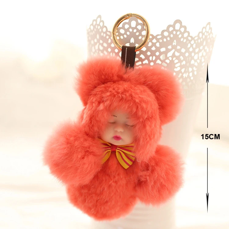 Pompom de Pelúcia Bonito do Bebê Bonecos de Pelúcia Chaveiro de Pelúcia Titular do Bebê para Meninas Novo Mini Bola Boneca Moda Crianças Macia Brinquedos Charme Mulheres 9 High Quality Brinquedos e hobbies