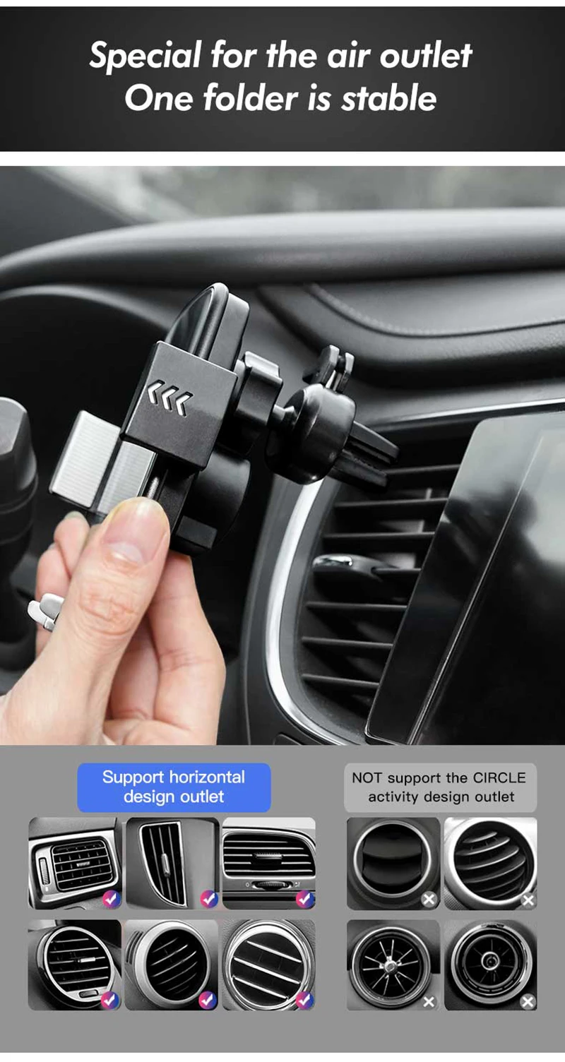 10Qi Charging Holder Fast Charging Car Wireless Mobile Phone Charger 