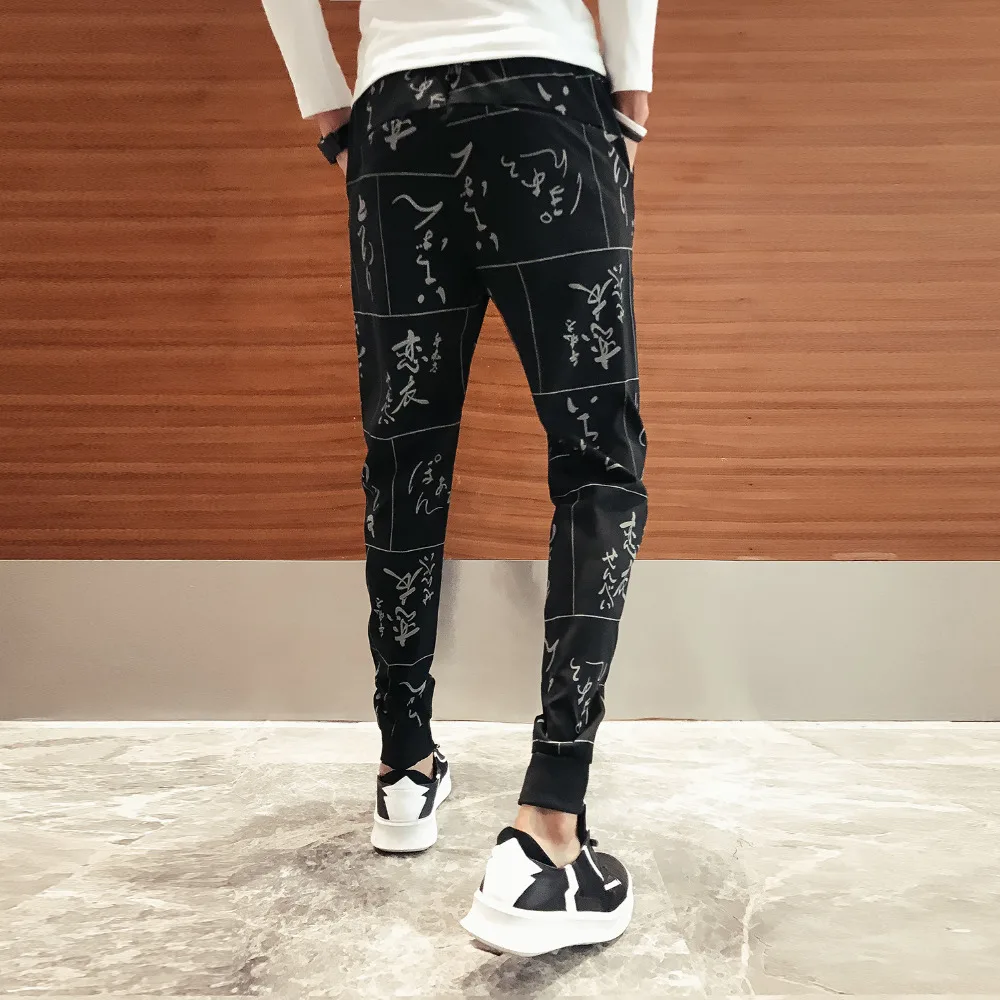 Высокое качество хип хоп Pantalon Homme брендовые Новые облегающие брюки с принтом