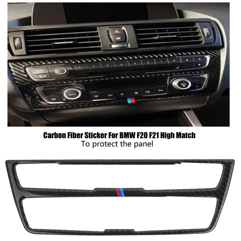 

For BMW F20 F21 carbon Fiber indoor car air conditioning CD control panel cover Trim car styling Adhesives 1 series accessories