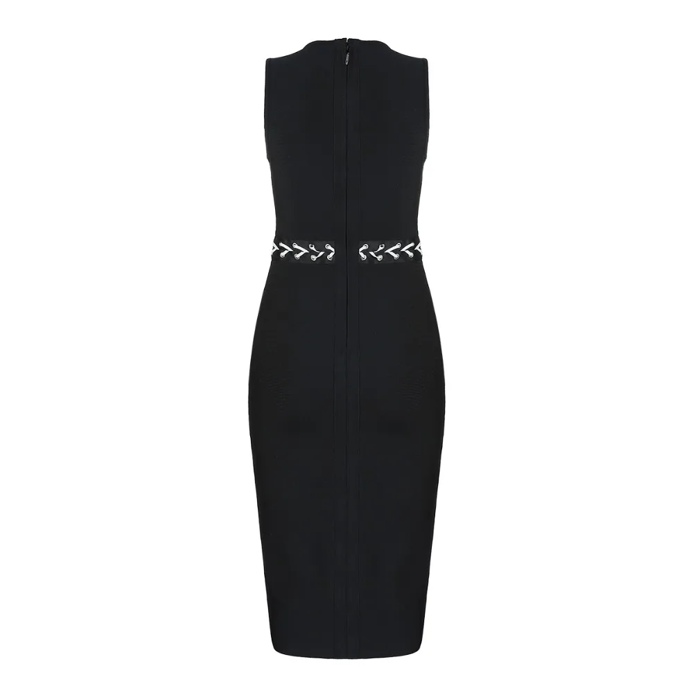 Sexy Lacée Fête 2019 Designer Genou Tenue Mode Tricoté Élégant Robe Femmes Longueur De Noir EZRORHq
