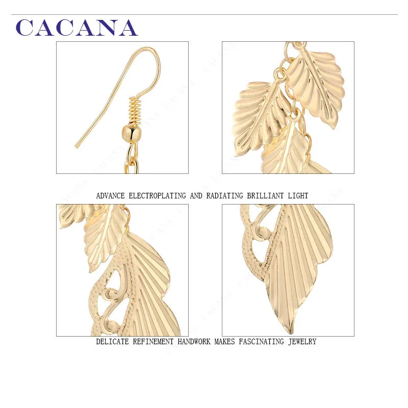 CACANA Dangle Long Earrings With Lovely Leaves Top Quality For Women Bijouterie Hot Sale No.A15 A16