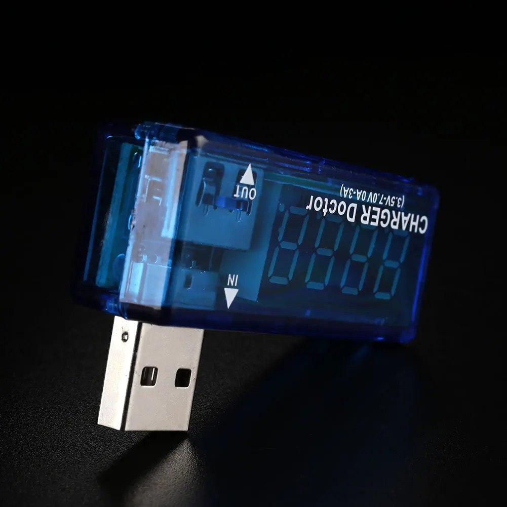 L-образный светодиодный дисплей USB измеритель напряжения тока зарядное устройство банк питания Тестер - Цвет: Blue