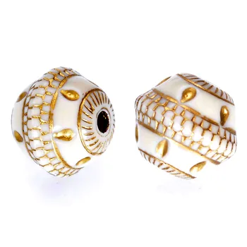 

30Pcs 17x19 MM Vintage Inspired Ethnic Acrylic Antique Style Design Disc Spacer Beads For Diy Bracelet Jewelry Making