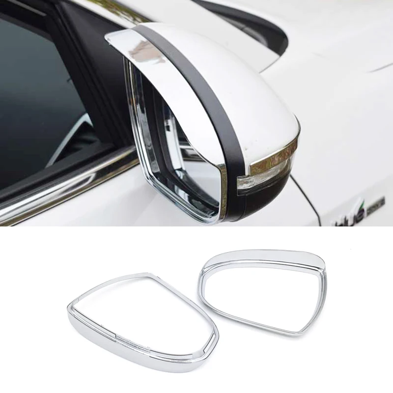 

For Hyundai Tucson accessories 2015 2016 2017 2018 ABS Chrome Rearview Mirror Rain Eyebrow Cover Trim Car Styling
