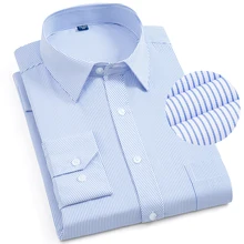 Рубашка в полоску для мужчин среднего возраста; большие размеры 6XL 5XL 4XL; Высококачественная рубашка с длинными рукавами для зрелых мужчин; элегантные нежелезные Формальные Рубашки