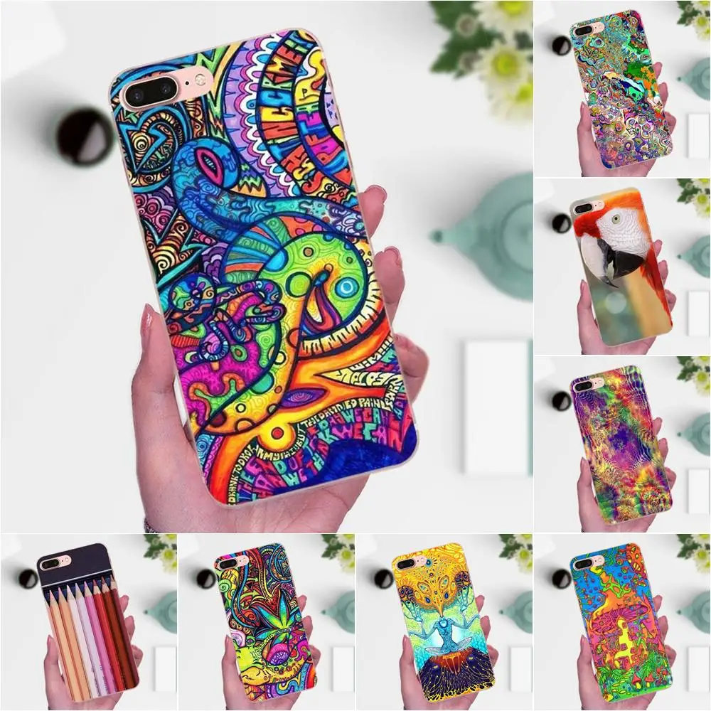 Colorful Rainbow Pencle Parrot Soft Print Capa For Galaxy J1 J2 J3 J330 J4 J5 J6 J7 J730 J8 2015 2016 2017 2018 mini Pro | Мобильные