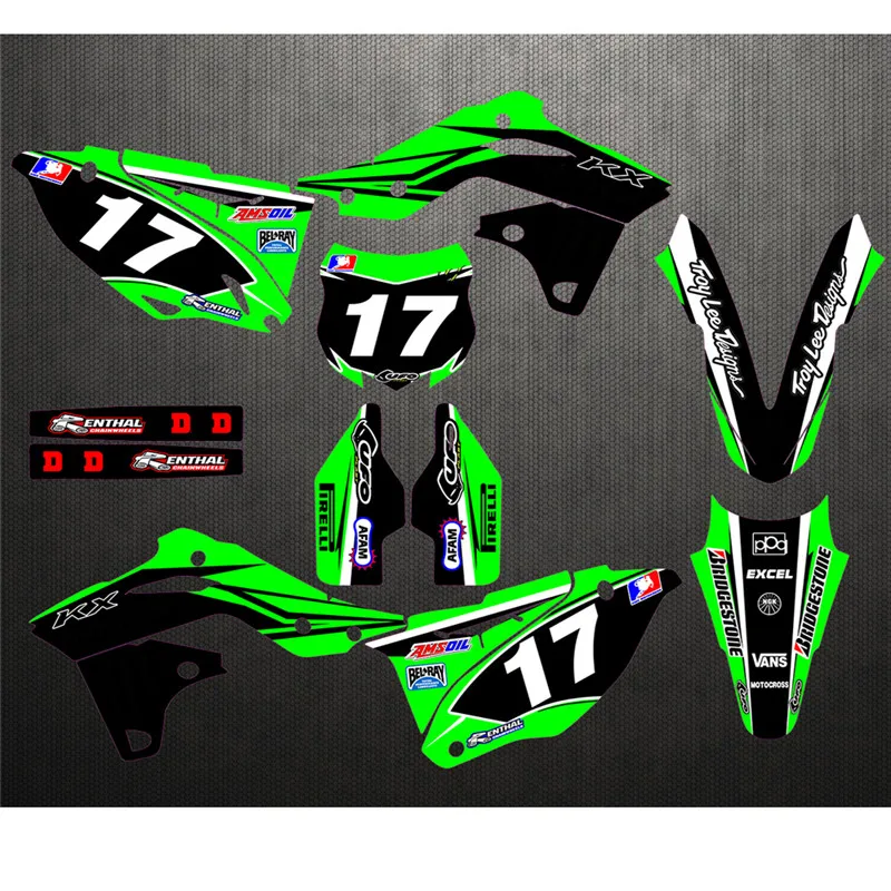 Набор стикеров для Kawasaki KX250F KXF250 KX250 F 2013 2014 2015 2016 индивидуальный стикеров|Накладки