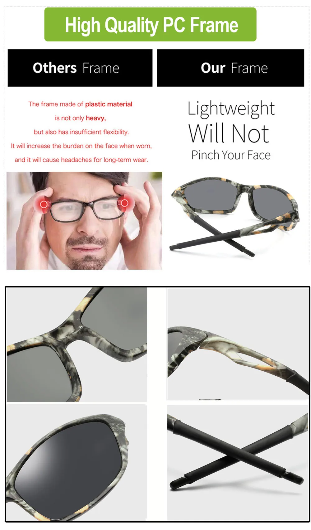 Тактические камуфляжные поляризованные солнцезащитные очки для рыбалки, альпинизма, бега, охоты, камуфляжные спортивные очки, очки для рыбалки, UV400