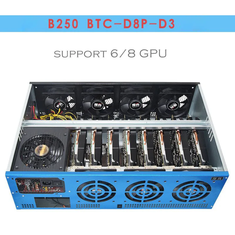 

B250 BTC mining rig case USB miner sever rack housing crypto Coin Aluminum Frame Mmcoin ETH ETC XMR gtx1080 1080ti RX480 RX570