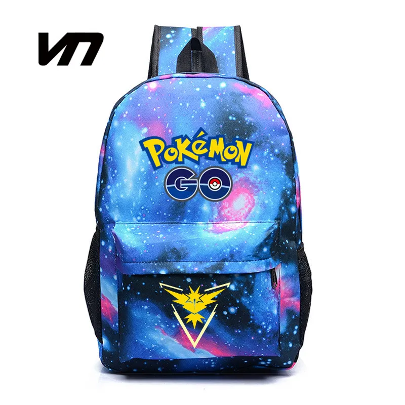 2016 New Hot Pokemon Go Galaxy Backpack Pokemon Backpacks For Teenager Shoulder Bag Laptop Bag SchoolBag Rucksack Travel Bookbag
