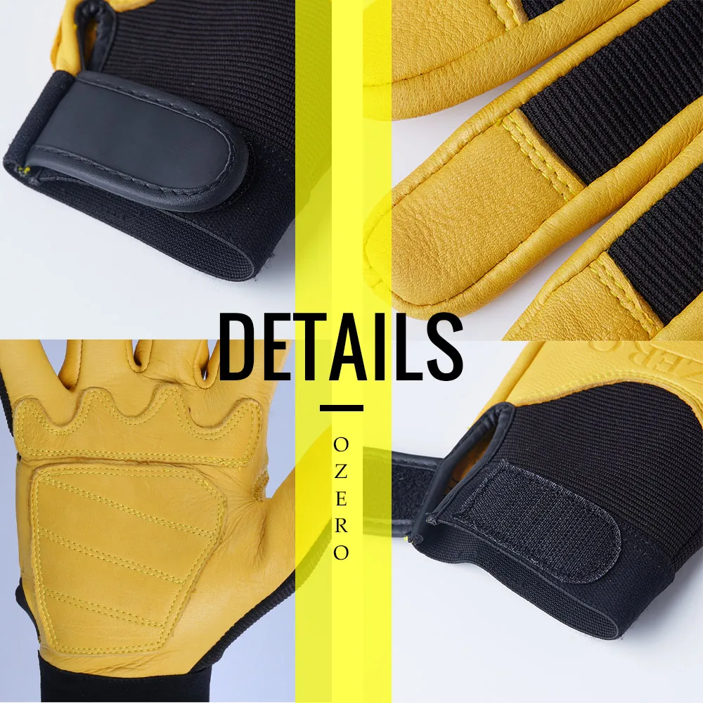 OZERO Men's Work Gloves Deerskin Leather Driver Security Protection Wear Safety Workers Working Racing Moto Gloves For Men 8003 OZERO Men's Work Gloves Deerskin Leather Driver Security Protection Wear Safety Workers Working Racing Moto Gloves For Men 8003