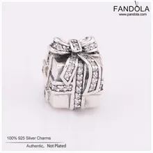 925 пробы серебро сверкающий сюрприз бусины для изготовления ювелирных изделий Подходит для женщин талисманы Серебро 925 б