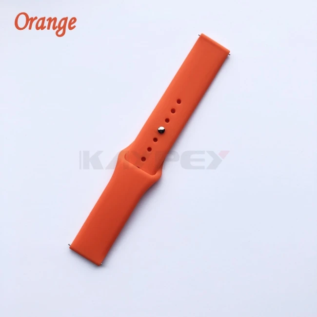 20 мм силиконовый ремешок для Xiaomi Huami Amazfit Bip BIT PACE Lite Youth Smart Watch Band для Huami Amazfit Youth Bracelet ремешок - Цвет: Оранжевый