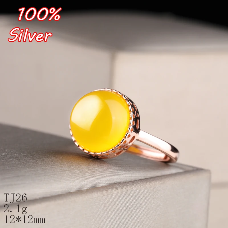 

925 Sterling Silver Rings Setting With 12mm Cabochon Base for Women Rose Gold Handmade Jewelry Setting Ring Blank Nice Gift