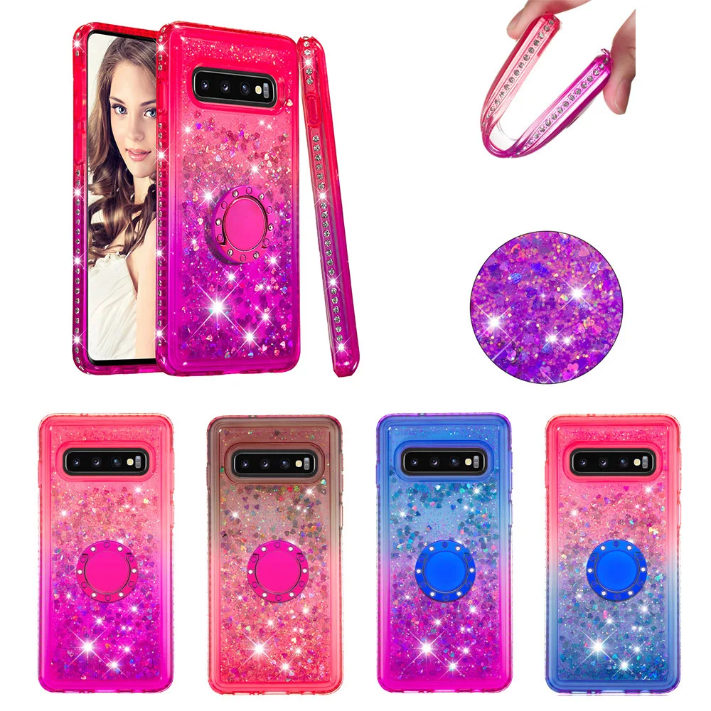 

Conelz For Samsung Galaxy s10 s9 s8 Case Ring buckle + Quicksand Soft TPU Phone Back Cover For Samsung Case