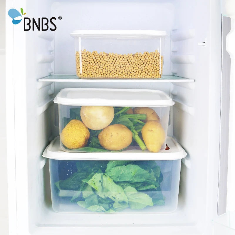 

BNBS 1Pcs Kitchen Plastic Food Storage box Refrigerator Sealed Crisper Storing Organizer Container 4L 7.5L
