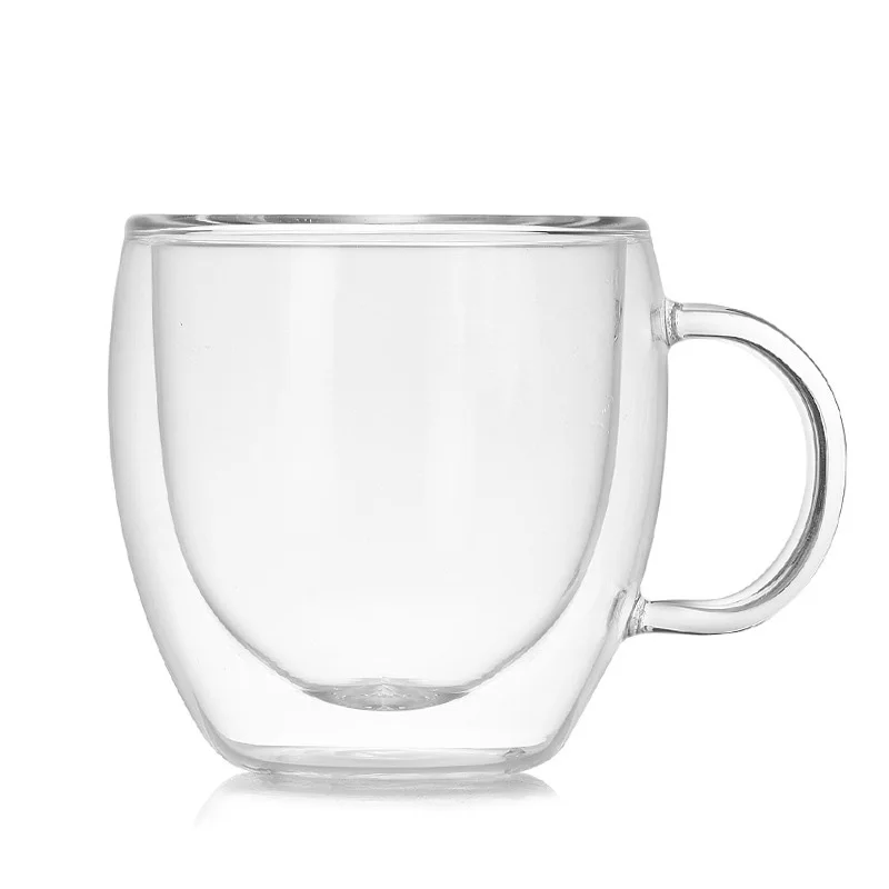 

Transparent Drinkware Coffee Cups Tea Set Mugs Beer Drink Office Mug Double Glass Cup Simple style Dropshipping X