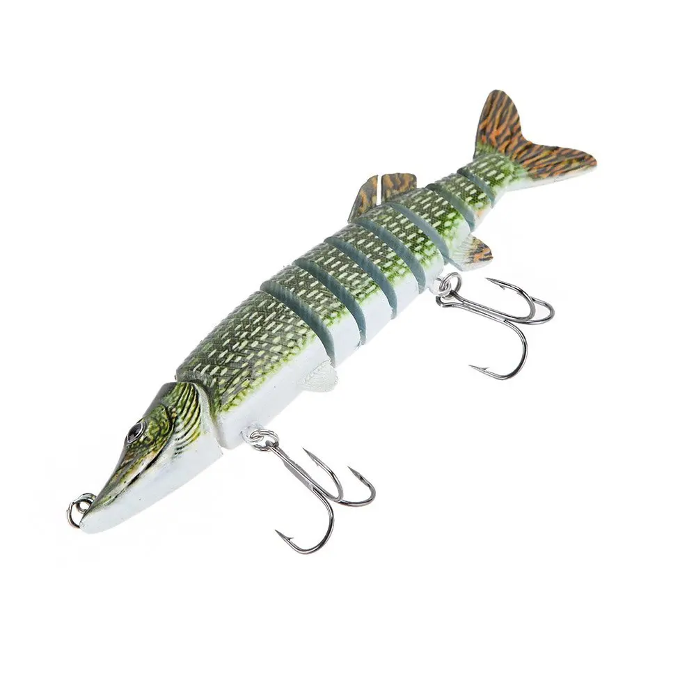5/" Multi-jointed 9-segement Pike Muskie Plastic Fishing Lure Hard Bait RF T Nt