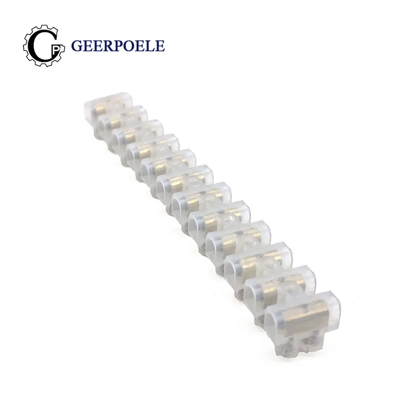 

10 pcs/lot 12P Wiring Terminal Wire Connector Flame Plastic Screw Block copper Row Splice Terminals Retardant