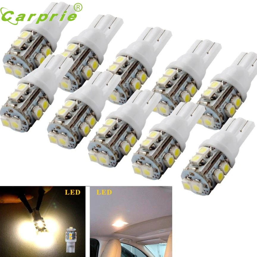 

New Arrival 10X Warm White T 10 10-SMD Car Side Wedge LED Light Lamp Bulb W5W 194 168 2825 st7