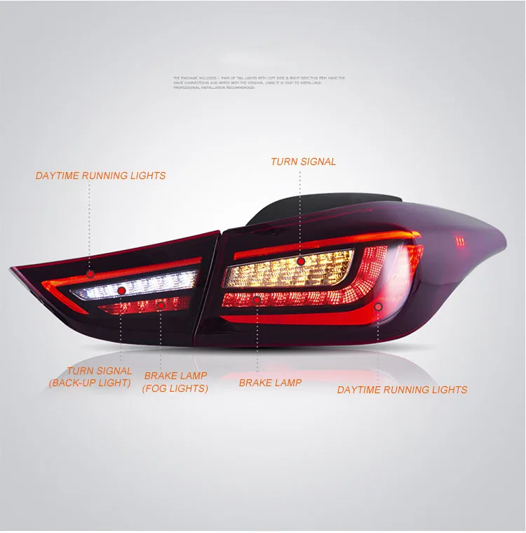 Estilo do carro para Hyundai Elantra lanternas