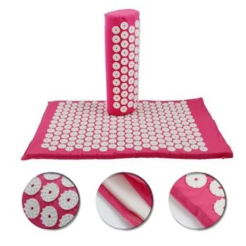 

Two Piece Massage Cushion Pillow Back Neck Head Massage Acupoints Stimulate Muscle Relaxation Yoga Mat Massager Healthy Tool