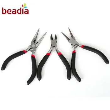

DIY Jewelry Tools Making Mini Black 3pcs/set 13/12/11cm Nose Needle Pilers Metal Stainless Steel Hand Cutting Sets Accessories