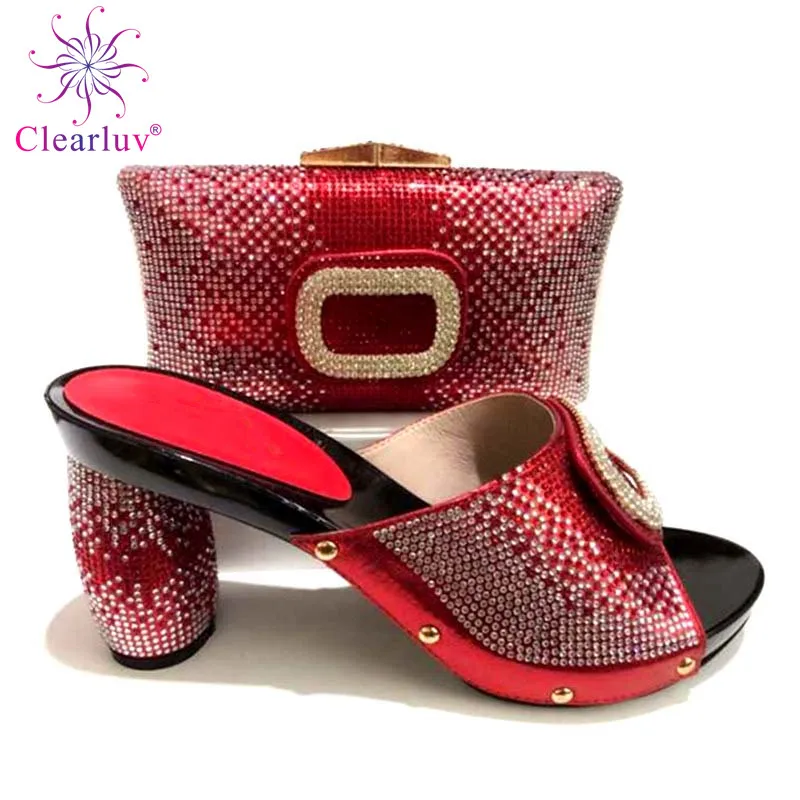 orange Dames Assortir pourpre Décoré Chaussures argent Arrivée Les jaune Strass Ensemble À rouge Noir Partie Femmes Sacs Pour Avec Correspondre Et Italiennes Nouvelle OAUgq