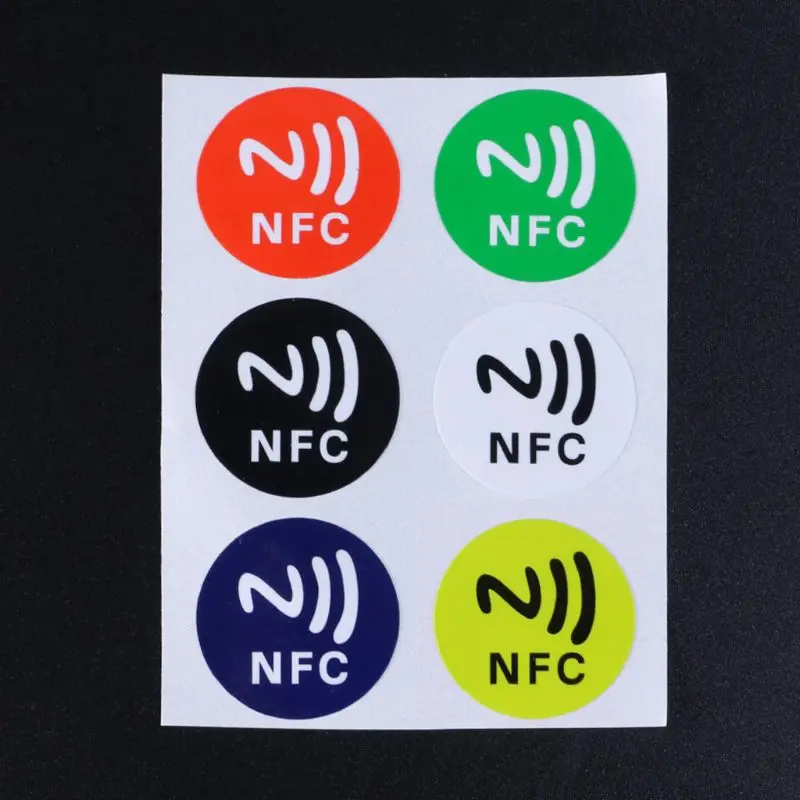 6 шт. водонепроницаемые наклейки NFC из ПЭТ материала умный клей Ntag213 для всех
