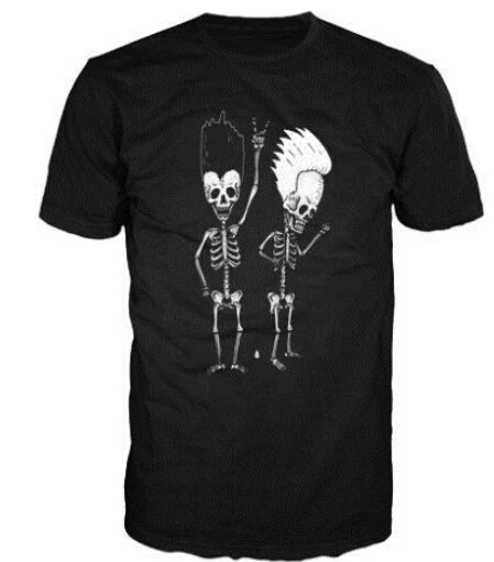 Новинка, Beavis And Butthead футболка с изображением костей, скелетов, рок, металл, Acdc, Black Sabbath Мужская футболка, хлопковые футболки