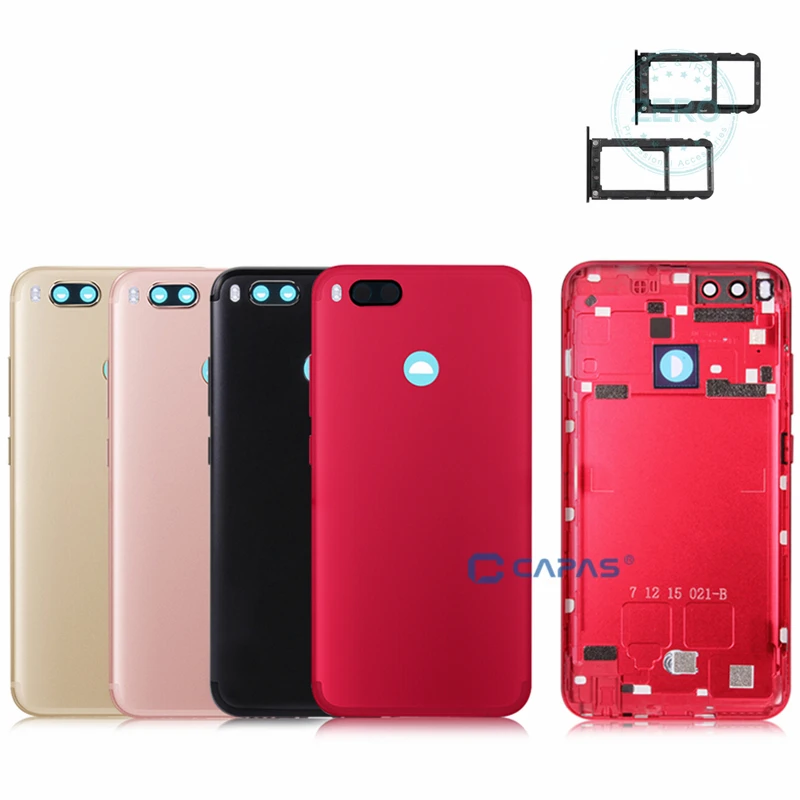 

For Xiaomi Mi A1 Back Battery Housing Metal Cover + Card Tray Holder For Xiaomi Mi 5X A1 Rear Cover Replacement Spare Parts