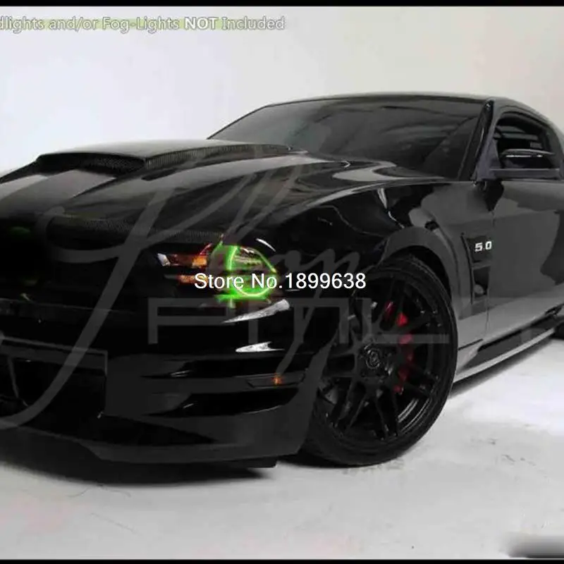 2pcs Super bright RGB LED Headlight Halo Angel Demon Eyes Kit with a remote control car styling for ford mustang 2010-2012