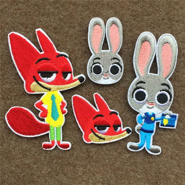 Zootopia Nick and Judy Cartoon stickers Iron on Cloth Patches - Nick and Judy