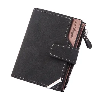 

Maison Fabre Wallet Men Leather Genuine Fashion Solid Color Cross Pattern Hasp Multi Card Position Wallet Men Coin
