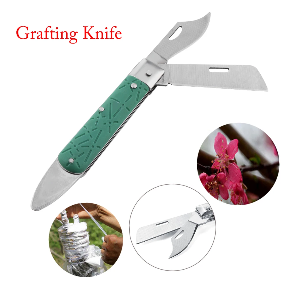 Многофункциональный нож для резки растений из нержавеющей стали, обрезные кусачки, ручной инструмент для дерева, высокоуглеродное двойное лезвие, складной нож для прививки