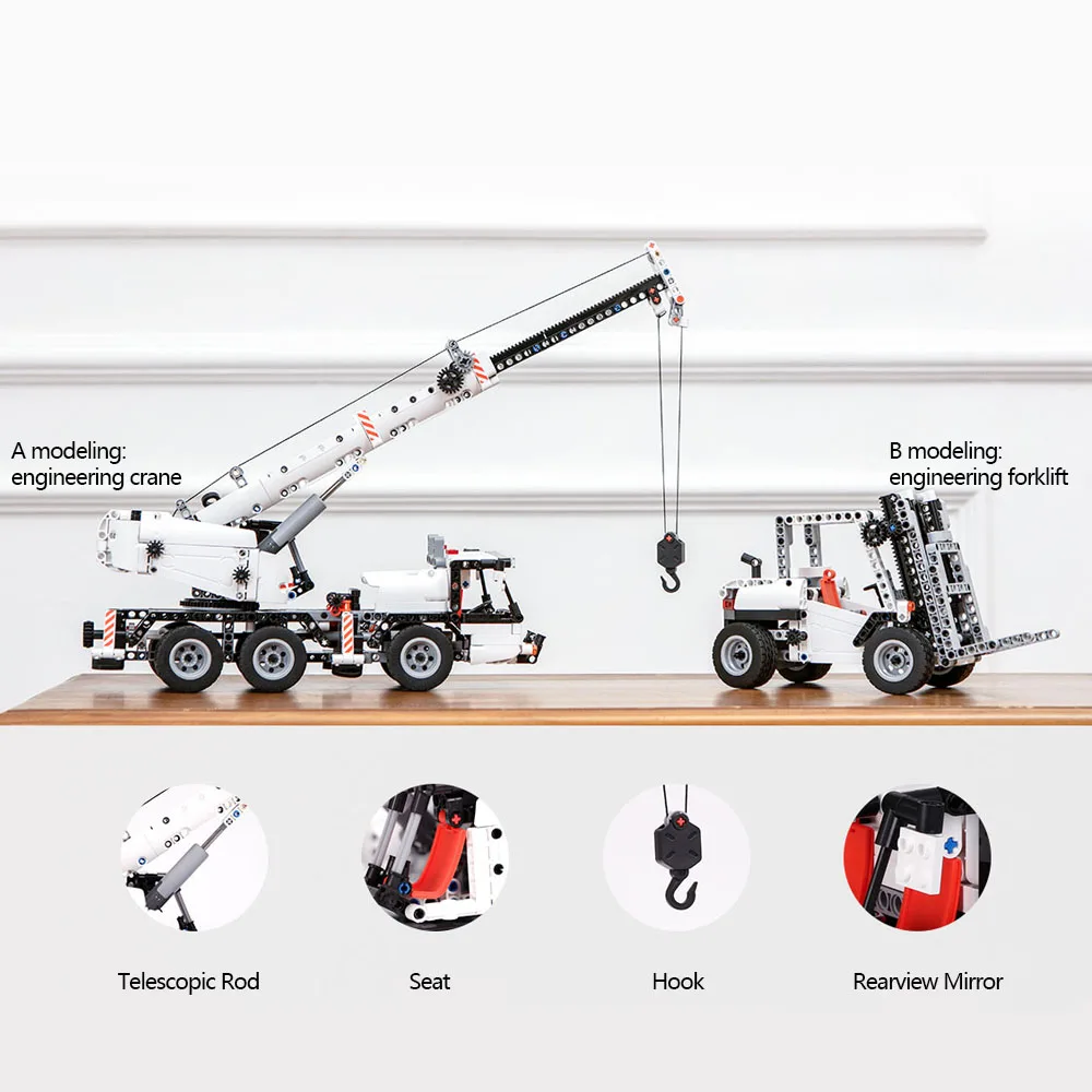 Original Xiaomi Mitu Rice rabbit Building Block Engineering Crane 360 Degree Rotati Flexible Steeri