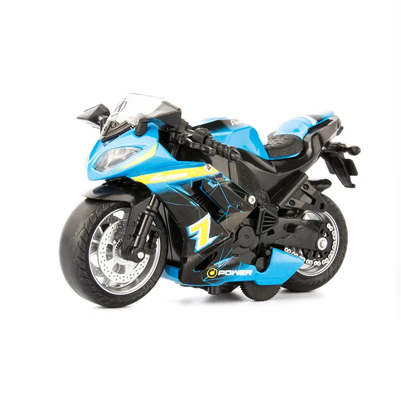 

1:14 simulation men's motorcycle racing alloy car model sound and light pull back children's toy car boy decoration gift