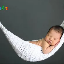 Вязанный крючком белый гамак для новорожденных реквизит для фотосессии вязанный крючком детский подвесной кокон для фотосессии вязаная подвесная кровать MZS-14028