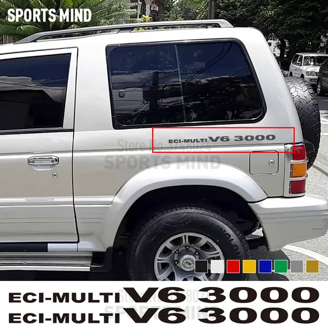 US $8.99 2 X ECI-multi V6 3000 For Mitsubishi Pajero Shogun Montero Side MK2 V20 Accessories Car Stickers De