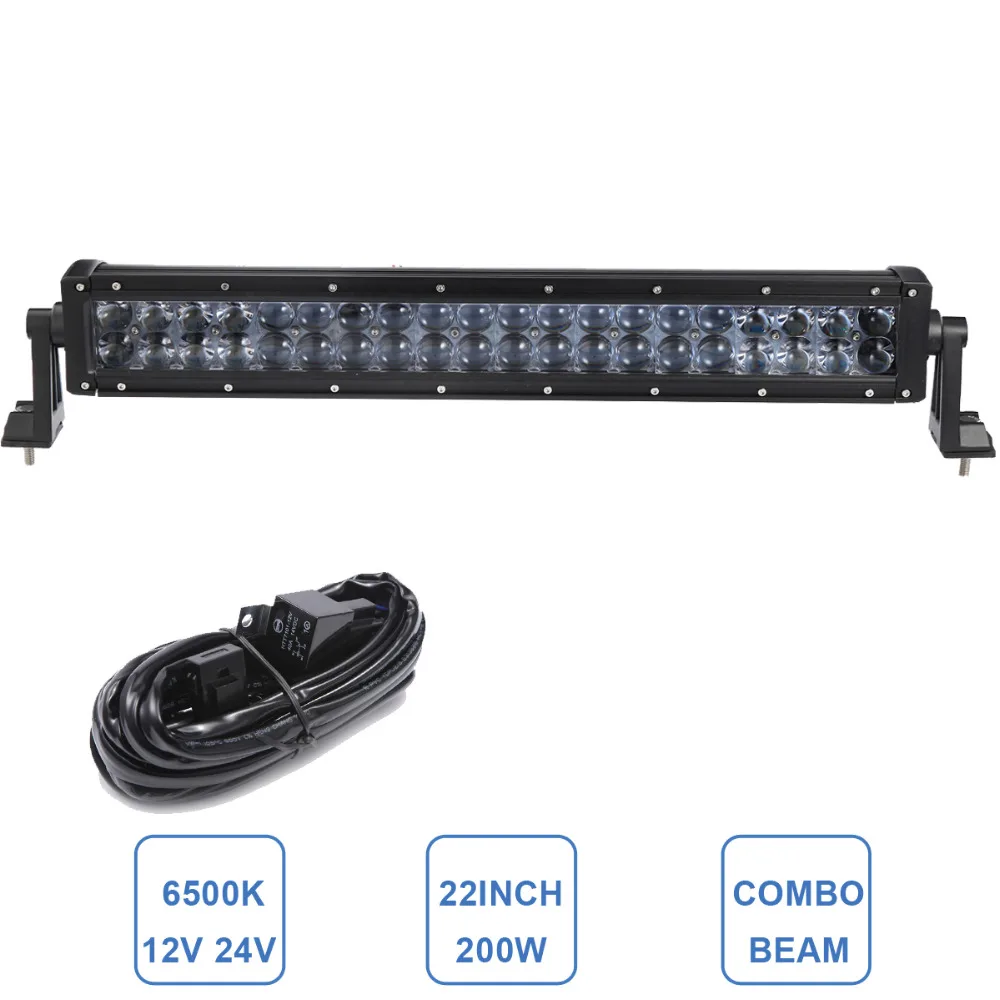 

200W Offroad LED Light Bar Combo 22'' Driving Lamp Car Auto Trailer Truck 4WD ATV UTV Camper Pickup Wagon Boat Bumper Headlight