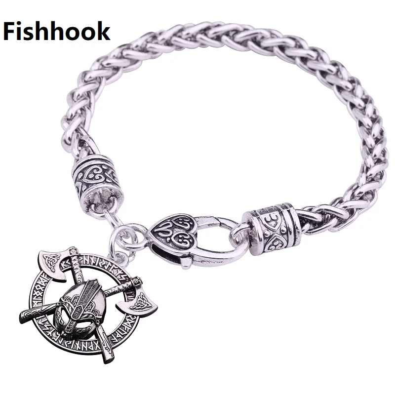 

Fishhook Dropshipping Tibet Silver Viking Wicca Valknut Hammer of Thor 24Norse Runes Irish Knot Mjolnir Amulet Fashion Bracelet