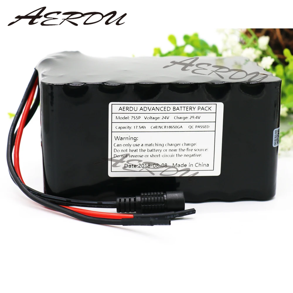 

AERDU 7S5P 24V 17.5ah 29.4V FOR NCR18650GA Lithium-ion brick battery pack Built-in BMS ebike unicycle scooter wheelchair motor