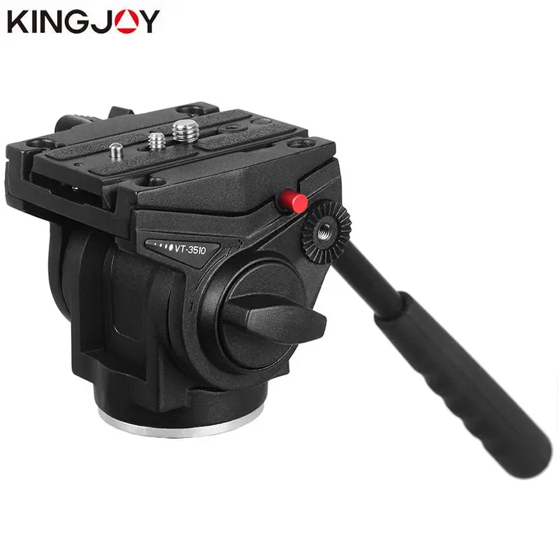 Baratos KINGJOY VT 3510 oficial panorámico trípode cabeza de vídeo fluido hidráulico para trípode monopié soporte de cámara móvil SLR DSLR