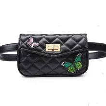 Женская поясная сумка бабочка пояс с вышивкой высококачественная искусственная кожа поясная сумка, набедренная бум для сотового телефона кошелек celula