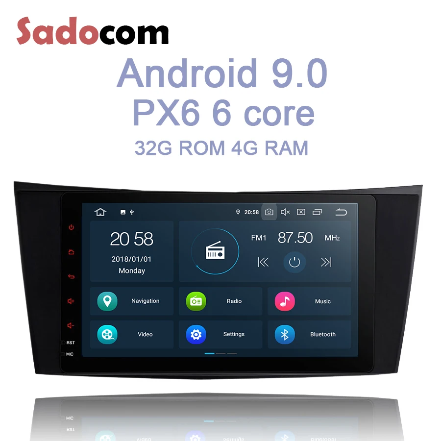 

8" PX6 2 din Android 9.0 Car DVD player 6 Core 64GB ROM 4GB RAM autoradio Bluetooth wifi For Benz W211 W463 W219 W209 2004-2011